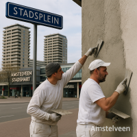 stukadoor aan het stucen in Amstelveen