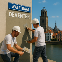 stukadoor aan het stucen in Deventer (OV)