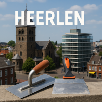 stukadoor aan het stucen in Heerlen